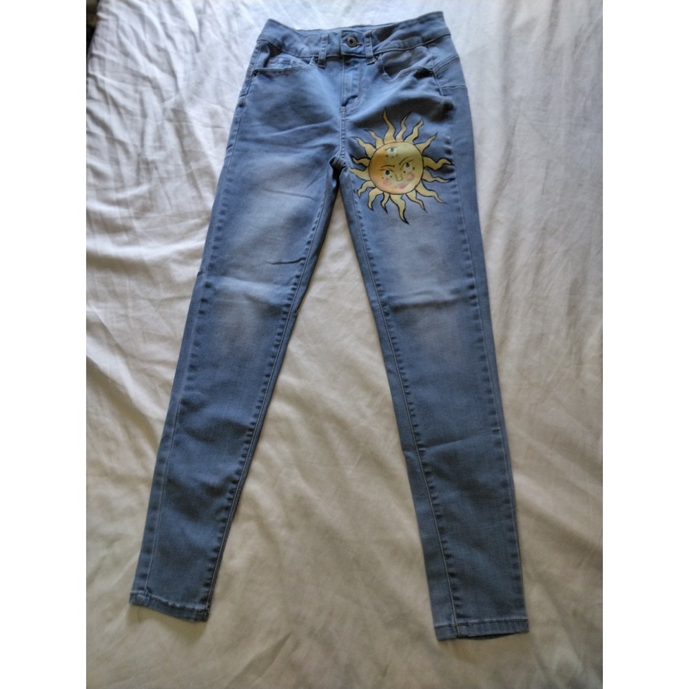 Womens Wax Jeans Size 1 Jr Super Skinny 0427 Light Wash Stretch